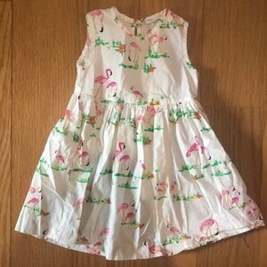 Smiling Button Flamingo Print Sleeveless Dress - Size 3